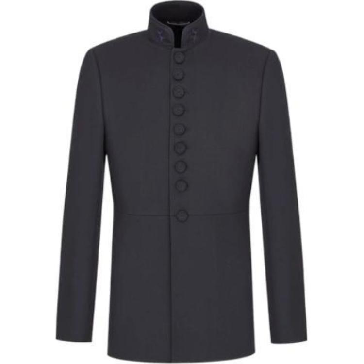 DIOR Black Solid High-Neck Single-Breasted Jacket 143C209A4739-C540