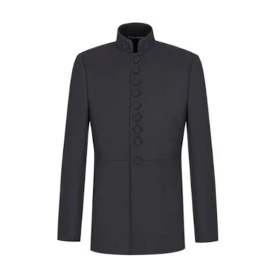 DIOR Black Solid High-Neck Single-Breasted Jacket 143C209A4739-C540