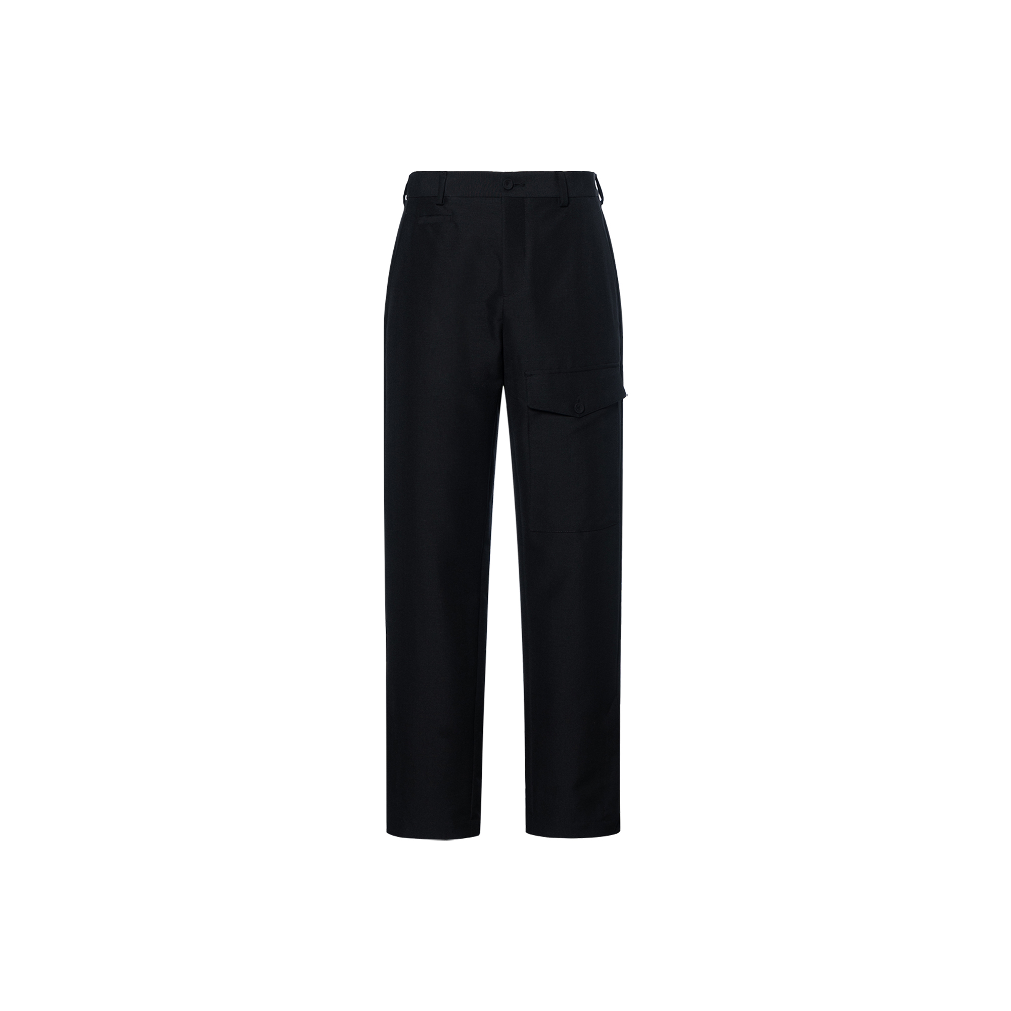 DIOR Black Solid Mid-Rise Wool Casual Pants 043C143A3450-900