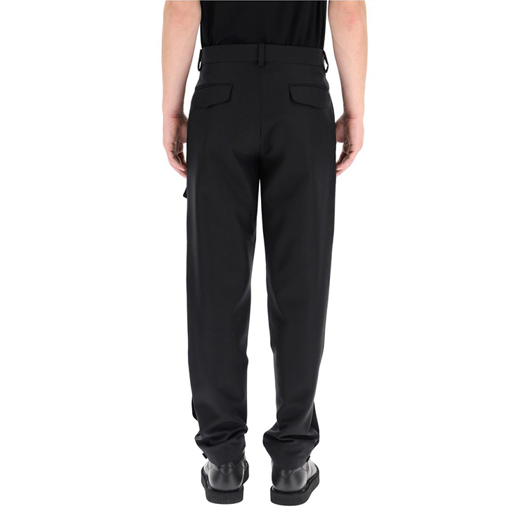 Shop DIOR 黑色中腰羊毛休閒褲 043C143A3450-900