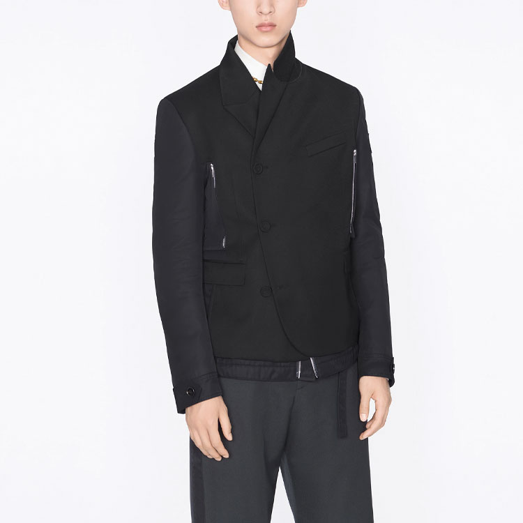 DIOR Black Solid Single-Breasted Long Sleeve Jacket 213C430A5180-C989 圖 7