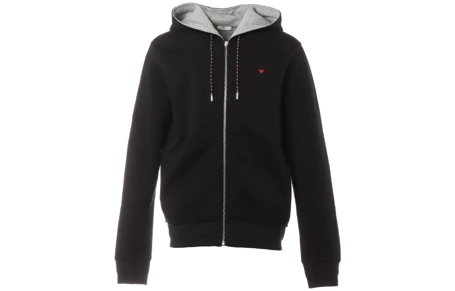 DIOR Black Solid Zip-Up Hoodie Jacket 733J220B0413-BEE