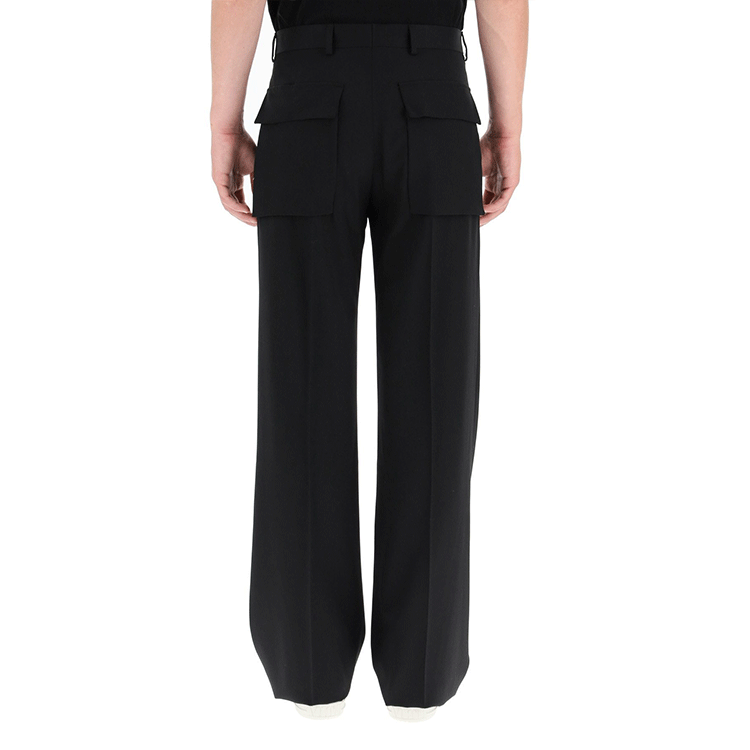 Shop DIOR Black Straight-Leg Casual Pants with Button Mid-Rise Design. 193C101A473-9900