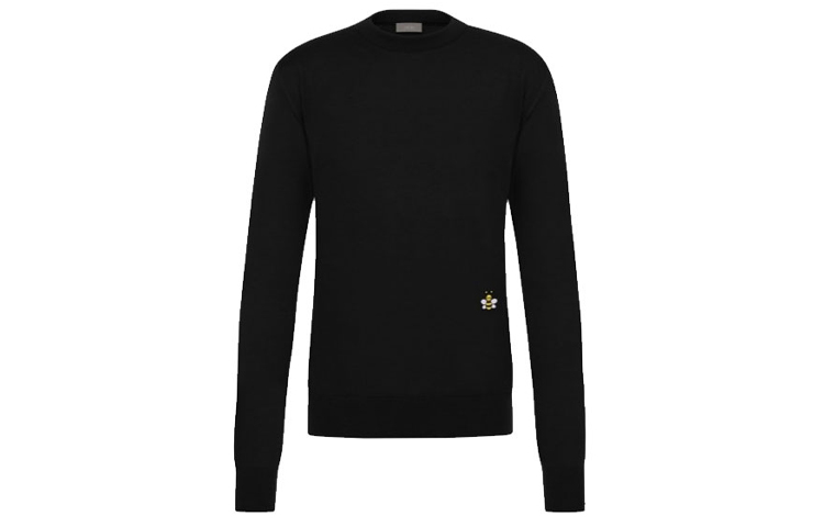 Order Dior Sweater Hitam Lebah Bordir Desain Crew Neck Wol. 933M642BT968-982