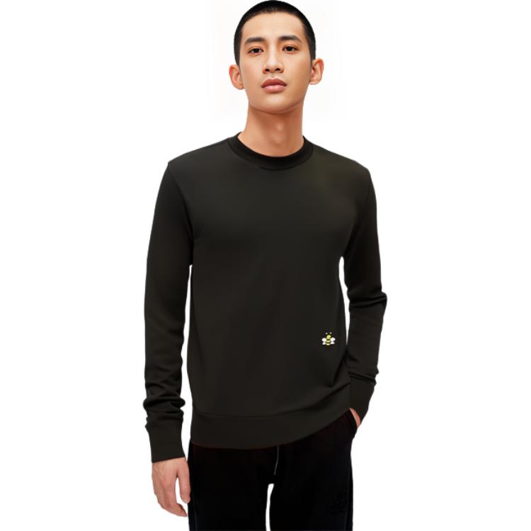 Shop Dior Sweater Hitam Lebah Bordir Desain Crew Neck Wol. 933M642BT968-982