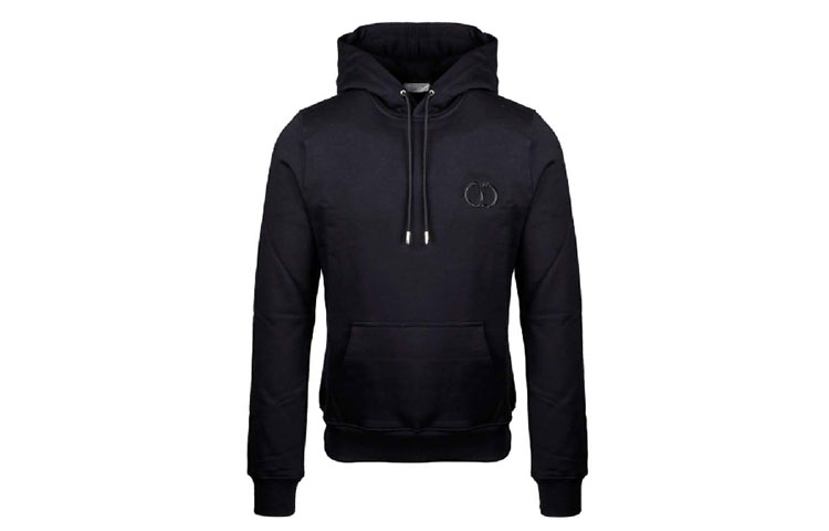 DIOR Black Sweatshirt with Front Textured CD Logo 943J600A0531-989