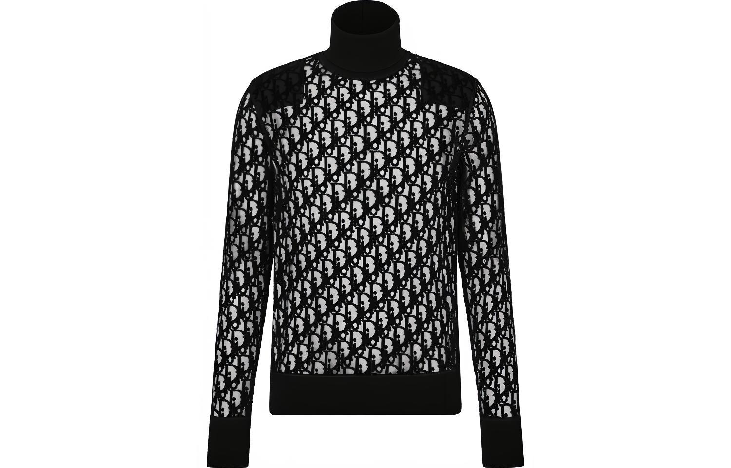 Lookbook ディオール ブラック ロゴプリント入りタートルネックセーター. 143J640A0732-C989