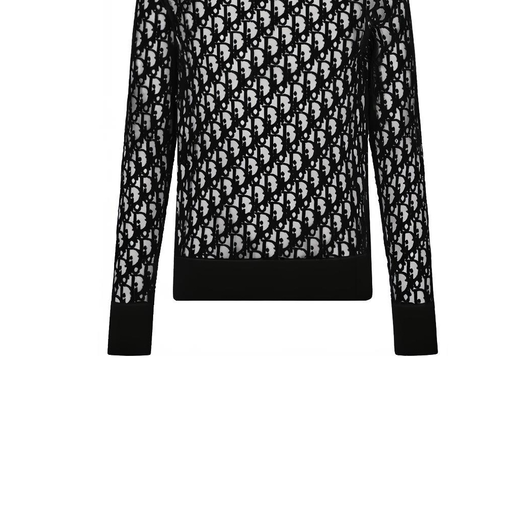 Sizing ディオール ブラック ロゴプリント入りタートルネックセーター. 143J640A0732-C989