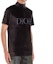 Shop DIOR Black Velvet Zip-Up Short Sleeve Turtleneck Polo Shirt 943J654A0585-C988