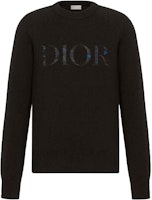 DIOR Sweater Wol Hitam Logo Bordir Crewneck Lengan Panjang. 143M657AT296-C985 Order DIOR Sweater Wol Hitam Logo Bordir Crewneck Lengan Panjang. 143M657AT296-C985