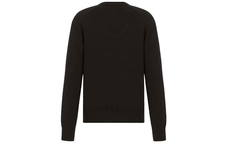 Lookbook DIOR Sweater Wol Hitam Logo Bordir Crewneck Lengan Panjang. 143M657AT296-C985