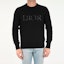Shop DIOR Sweater Wol Hitam Logo Bordir Crewneck Lengan Panjang. 143M657AT296-C985