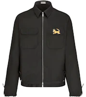DIOR Black Zip Jacket with Lion Patch Design 193C536B4732-C900 DIOR Black Zip Jacket with Lion Patch Design 193C536B4732-C900