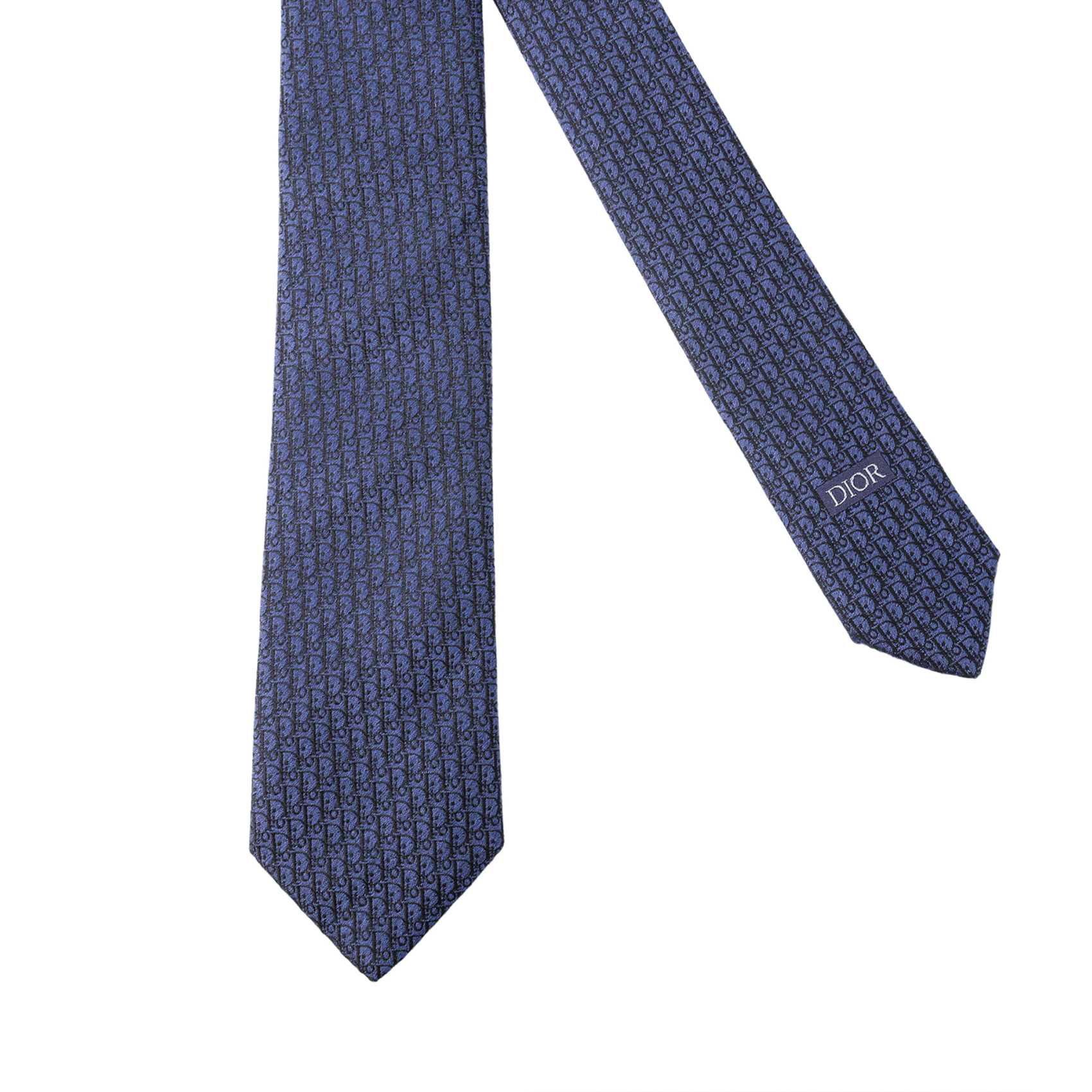 DIOR Blue & Black Silk Oblique Print Tie. 93C1046A0121-C975 圖 3