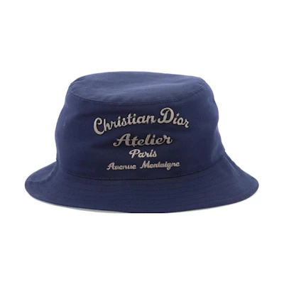 DIOR Blue Cotton Logo Bucket Hat for Men 033C906S4511C598
