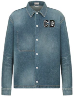 Order DIOR Blue Denim Jacket with Logo Print Long Sleeves. 033D491CY988-C589