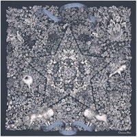 DIOR Blue Floral Embellished Silk Scarf Unisex Couple Design. 51STE090I607_C580 DIOR Blue Floral Embellished Silk Scarf Unisex Couple Design. 51STE090I607_C580