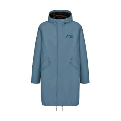 DIOR Blue Hooded Zip Letter Print Parka - New Collection. 033C313C4875-C585