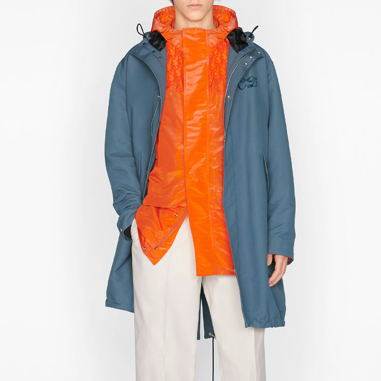 DIOR Blue Hooded Zip Letter Print Parka - New Collection. 033C313C4875-C585 圖 4