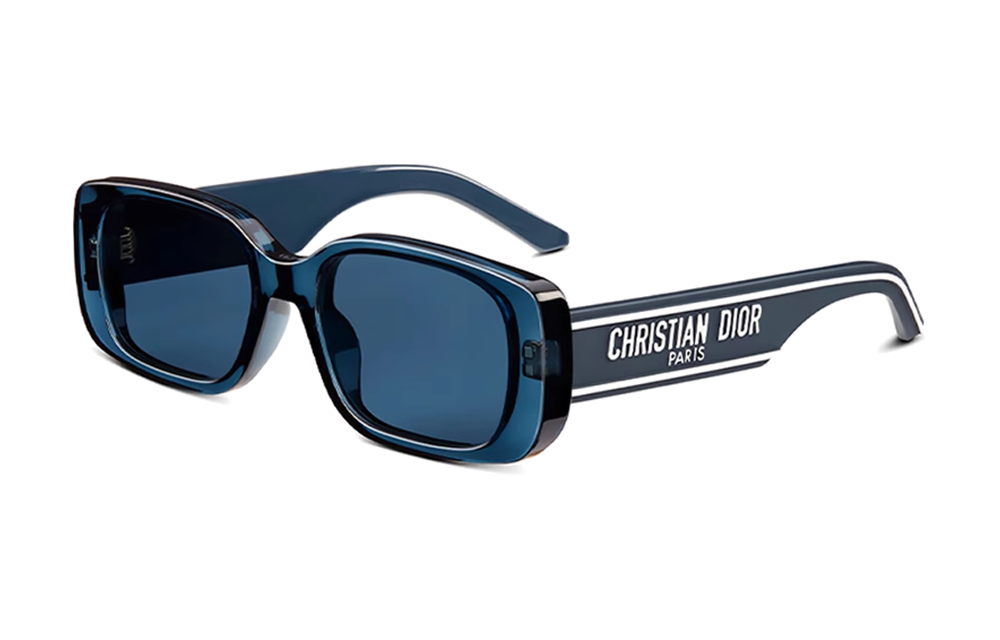 DIOR Blue Irregular Frame Sunglasses with Logo, Unisex Couple Style. DIOR WILDIOR S2U 30B0