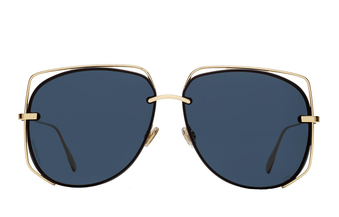 Lookbook DIOR蓝色镜片时尚蝴蝶款太阳镜 男女同款情侣款式。 DIORSTELLAIRE6-J5G-A9