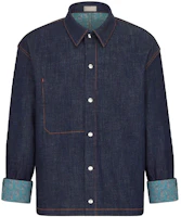 DIOR Blue Long-Sleeve Button-Up Shirt 033D490A272X-C585 DIOR Blue Long-Sleeve Button-Up Shirt 033D490A272X-C585