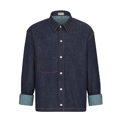 DIOR Blue Long-Sleeve Button-Up Shirt 033D490A272X-C585