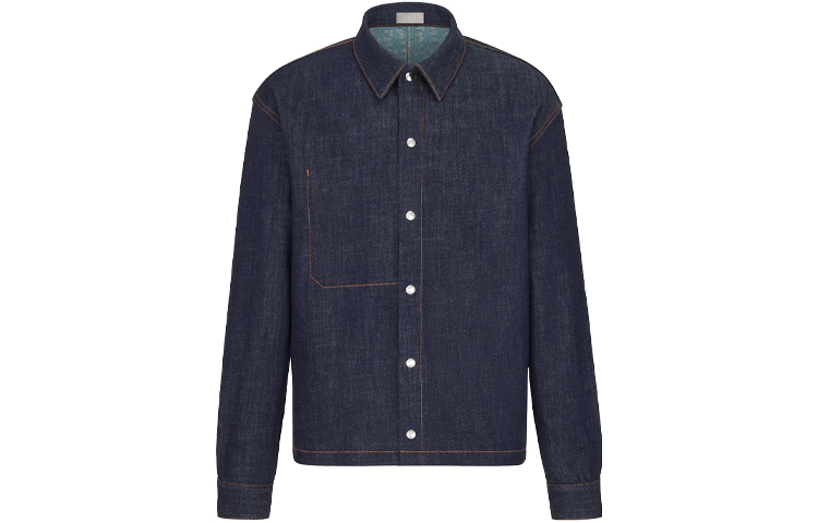 DIOR Blue Long-Sleeve Button-Up Shirt 033D490A272X-C585 圖 3
