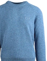 DIOR Sweater Biru Leher Bulat dengan Desain Logo Bordir. 113M625AT194-515 Cheap DIOR Sweater Biru Leher Bulat dengan Desain Logo Bordir. 113M625AT194-515