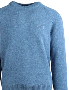 DIOR Biru Baju Panjang Leher Bulat dengan Rekaan Logo Sulaman. 113M625AT194-515 Cheap DIOR Biru Baju Panjang Leher Bulat dengan Rekaan Logo Sulaman. 113M625AT194-515