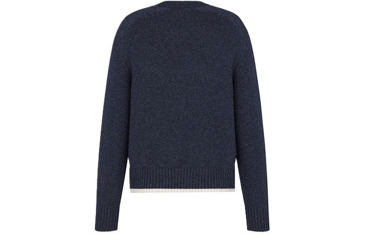 Lookbook ディオール ブルーウールニットセーター 刺繍ロゴ付き 213M640AT298-C580