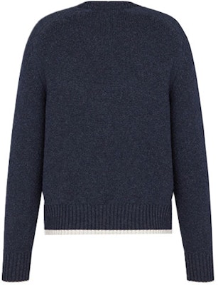 ディオール ブルーウールニットセーター 刺繍ロゴ付き 213M640AT298-C580 Lookbook ディオール ブルーウールニットセーター 刺繍ロゴ付き 213M640AT298-C580