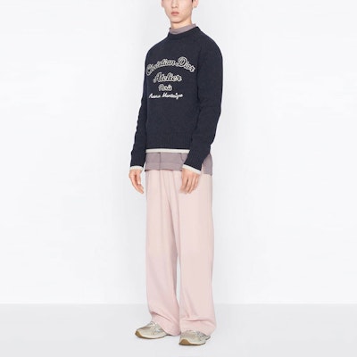 ディオール ブルーウールニットセーター 刺繍ロゴ付き 213M640AT298-C580 Shop ディオール ブルーウールニットセーター 刺繍ロゴ付き 213M640AT298-C580