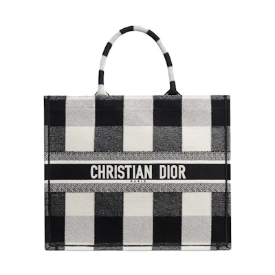 Dior Book Tote Check Off-White/Black
