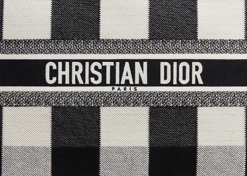 Lookbook Dior Book Tote Kotak Putih/Hitam
