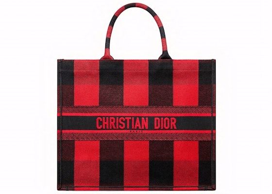 Dior Book Tote Check Red/Black Buy Dior Book Tote Check Red/Black