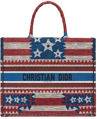 Dior Book Tote Embroidered American Flag Red White Blue Buy Dior Book Tote Embroidered American Flag Red White Blue