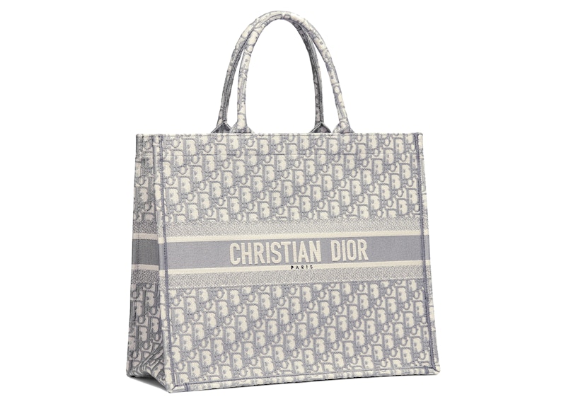 Order Dior Book Tote Bordado Oblique Gris