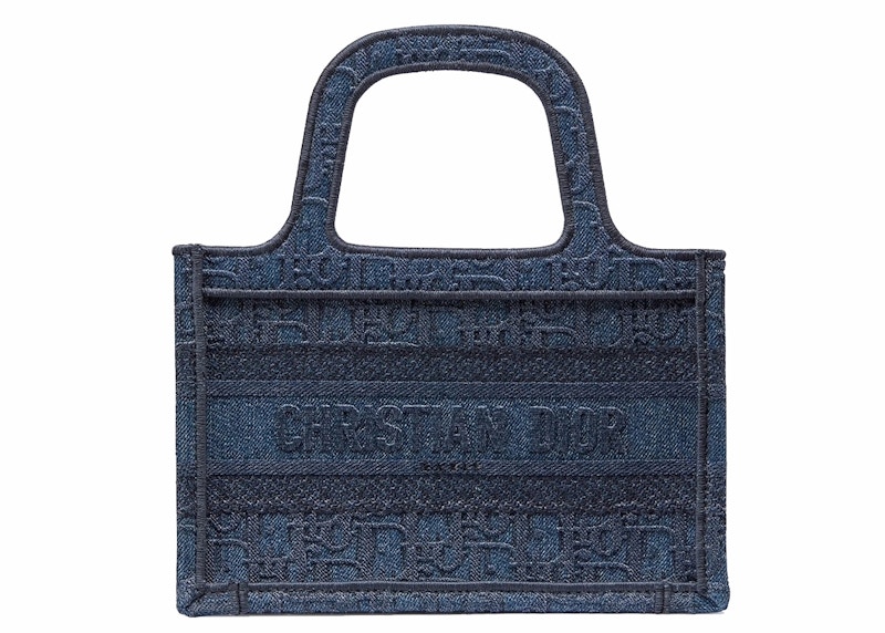 Dior Book Tote Oblique Mini Denim Blue