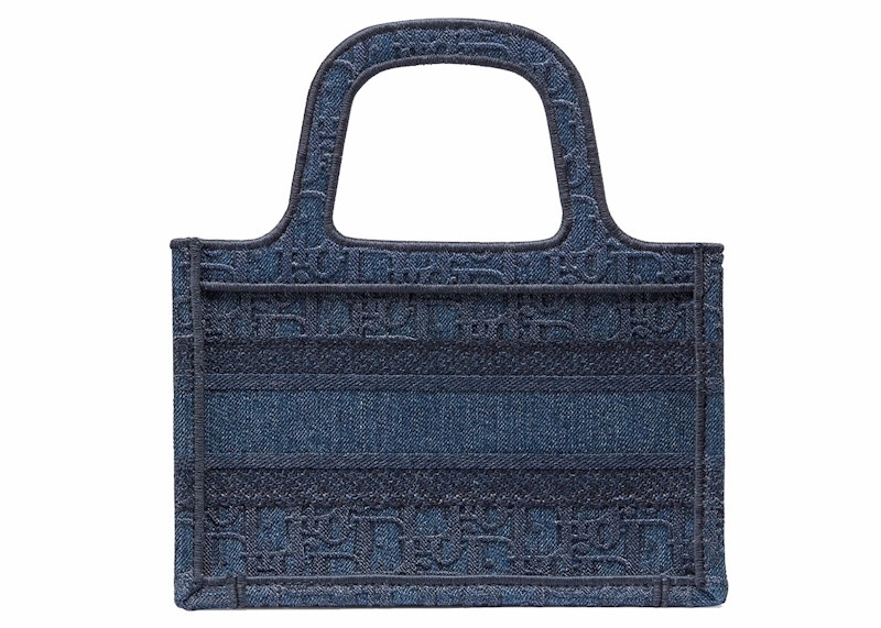 Order ディオールブックトートオブリークミニデニムブルー