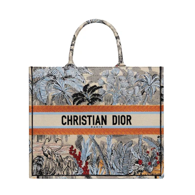 Dior Book Tote Toile de Jouy Tropicalia Denim Blue Multicolor