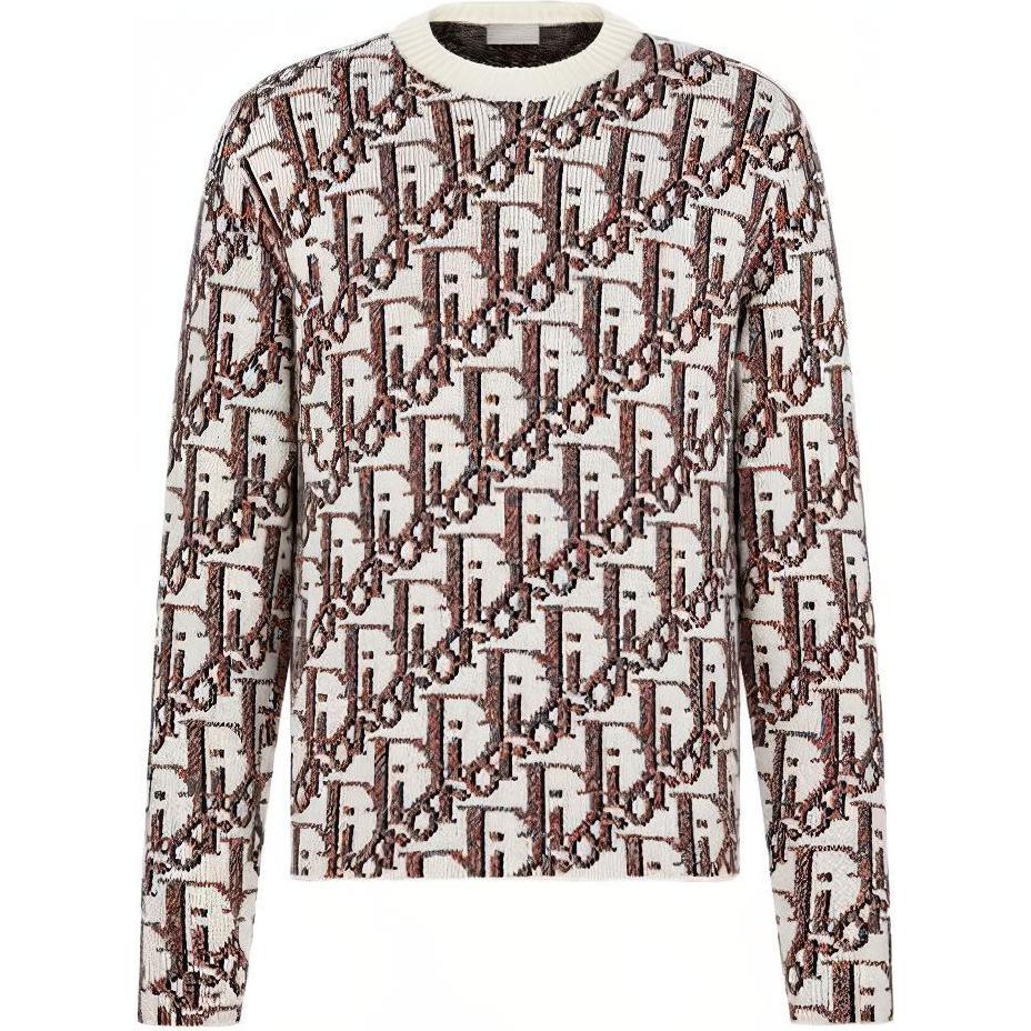 Dior Brown Crewneck Wool Cashmere Knit Sweater 033M628AT179-C081