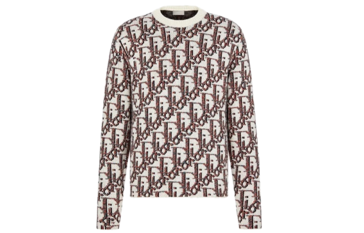 Order Dior Brown Crewneck Sweater Wol Cashmere Rajut. 033M628AT179-C081