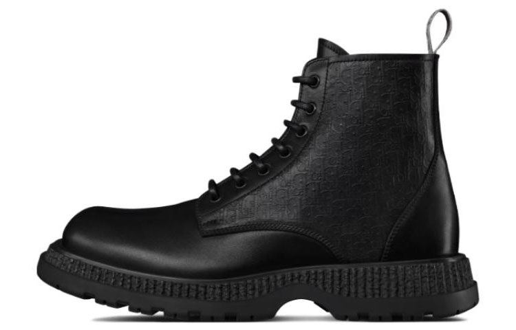 Dior Buffalo Lace Up Ankle Boot 'Dior Oblique Debossed - Black' 3BO342ZXK_H900
