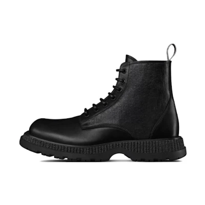 Dior Buffalo Lace Up Ankle Boot 'Dior Oblique Debossed - Black'