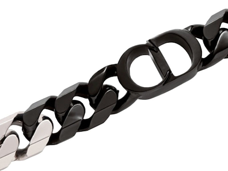 Lookbook Dior by Birkenstock CD 1947 Gelang Hitam/Finishing Perak