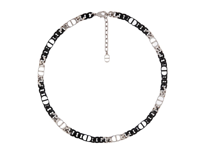 Dior by Birkenstock CD 1947 Necklace Black/Silver-Finish