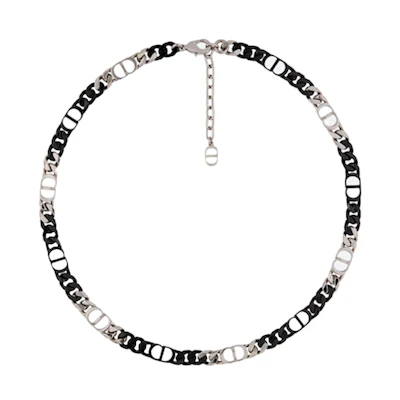 Dior by Birkenstock CD 1947 Necklace Black/Silver-Finish