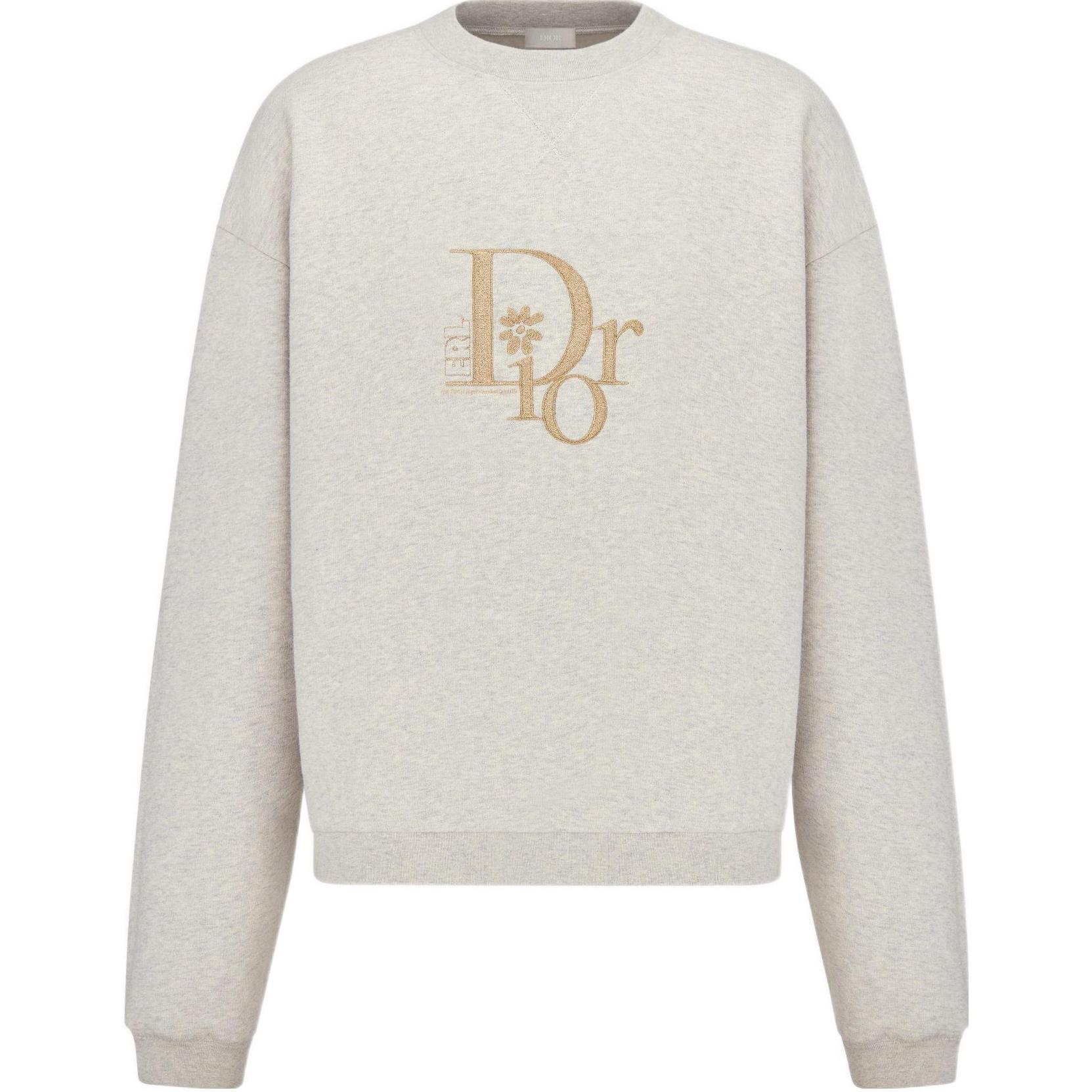 DIOR By Erl  Grey Sweatshirt with Embroidered Logo Print. 313J674A0815-C881