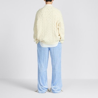 DIOR By Erl Corduroy Straight-Leg Casual Pants Blue 313C104A5699-C510 Purchase DIOR By Erl Corduroy Straight-Leg Casual Pants Blue 313C104A5699-C510